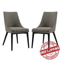 Modway EEI-2745-GRA-SET Viscount Set of 2 Fabric Dining Side Chair in Granite