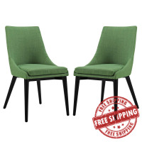 Modway EEI-2745-GRN-SET Viscount Set of 2 Fabric Dining Side Chair in Green