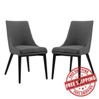 Modway EEI-2745-GRY-SET Viscount Set of 2 Fabric Dining Side Chair in Gray