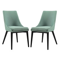 Modway EEI-2745-LAG-SET Viscount Set of 2 Fabric Dining Side Chair in Laguna