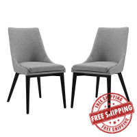 Modway EEI-2745-LGR-SET Viscount Set of 2 Fabric Dining Side Chair in Light Gray