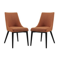 Modway EEI-2745-ORA-SET Viscount Set of 2 Fabric Dining Side Chair in Orange