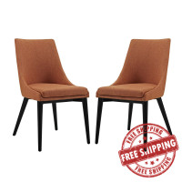 Modway EEI-2745-ORA-SET Viscount Set of 2 Fabric Dining Side Chair in Orange