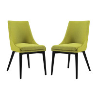 Modway EEI-2745-WHE-SET Viscount Set of 2 Fabric Dining Side Chair in Wheatgrass