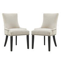 Modway EEI-2746-BEI-SET Marquis Dining Side Chair Fabric Set of 2 Beige