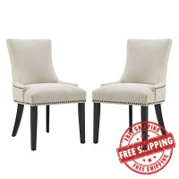 Modway EEI-2746-BEI-SET Marquis Dining Side Chair Fabric Set of 2 Beige