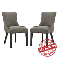 Modway EEI-2746-GRA-SET Marquis Dining Side Chair Fabric Set of 2 Granite