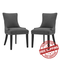 Modway EEI-2746-GRY-SET Marquis Dining Side Chair Fabric Set of 2