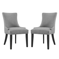 Modway EEI-2746-LGR-SET Marquis Dining Side Chair Fabric Set of 2 Light Gray