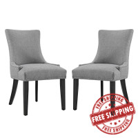 Modway EEI-2746-LGR-SET Marquis Dining Side Chair Fabric Set of 2 Light Gray