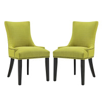 Modway EEI-2746-WHE-SET Marquis Dining Side Chair Fabric Set of 2 Wheatgrass