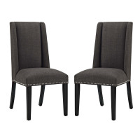 Modway EEI-2748-BRN-SET Baron Dining Chair Fabric Set of 2