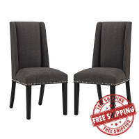 Modway EEI-2748-BRN-SET Baron Dining Chair Fabric Set of 2