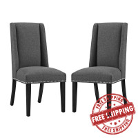 Modway EEI-2748-GRY-SET Baron Dining Chair Fabric Set of 2