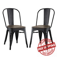 Modway EEI-2751-BLK-SET Promenade Dining Side Chair Set of 2 in Black