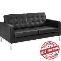 Modway EEI-2780-BLK Loft Leather Loveseat Black
