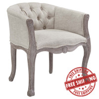 Modway EEI-2793-BEI Crown Vintage French Upholstered Fabric Dining Armchair