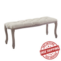 Modway EEI-2794-BEI Regal Vintage French Upholstered Fabric Bench