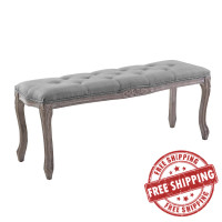 Modway EEI-2794-LGR Regal Vintage French Upholstered Fabric Bench