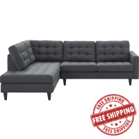 Modway EEI-2798-DOR Empress 2 Piece Upholstered Fabric Left Facing Bumper Sectional