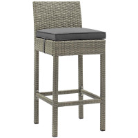 Modway EEI-2800-LGR-CHA Conduit Outdoor Patio Wicker Rattan Bar Stool