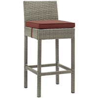 Modway EEI-2800-LGR-CUR Conduit Outdoor Patio Wicker Rattan Bar Stool