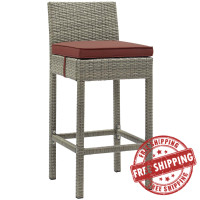 Modway EEI-2800-LGR-CUR Conduit Outdoor Patio Wicker Rattan Bar Stool