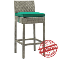 Modway EEI-2800-LGR-GRN Conduit Outdoor Patio Wicker Rattan Bar Stool