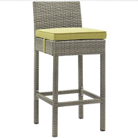 Modway EEI-2800-LGR-PER Conduit Outdoor Patio Wicker Rattan Bar Stool