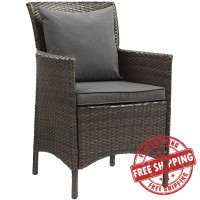 Modway EEI-2801-BRN-CHA Conduit Outdoor Patio Wicker Rattan Dining Armchair