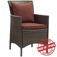 Modway EEI-2801-BRN-CUR Conduit Outdoor Patio Wicker Rattan Dining Armchair
