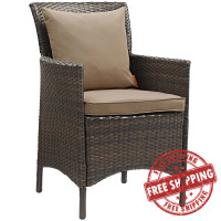 Modway EEI-2801-BRN-MOC Conduit Outdoor Patio Wicker Rattan Dining Armchair