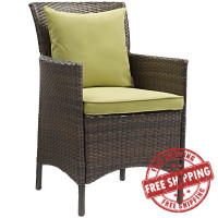 Modway EEI-2801-BRN-PER Conduit Outdoor Patio Wicker Rattan Dining Armchair