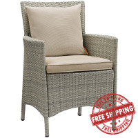 Modway EEI-2802-LGR-BEI Conduit Outdoor Patio Wicker Rattan Dining Armchair