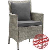 Modway EEI-2802-LGR-CHA Conduit Outdoor Patio Wicker Rattan Dining Armchair