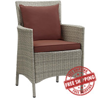 Modway EEI-2802-LGR-CUR Conduit Outdoor Patio Wicker Rattan Dining Armchair