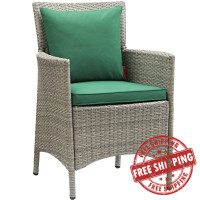 Modway EEI-2802-LGR-GRN Conduit Outdoor Patio Wicker Rattan Dining Armchair