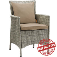 Modway EEI-2802-LGR-MOC Conduit Outdoor Patio Wicker Rattan Dining Armchair