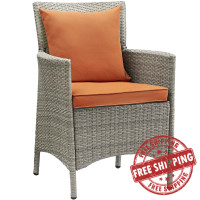 Modway EEI-2802-LGR-ORA Conduit Outdoor Patio Wicker Rattan Dining Armchair