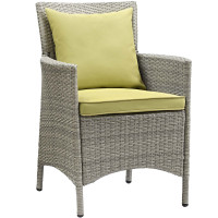 Modway EEI-2802-LGR-PER Conduit Outdoor Patio Wicker Rattan Dining Armchair