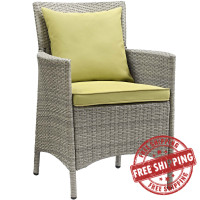 Modway EEI-2802-LGR-PER Conduit Outdoor Patio Wicker Rattan Dining Armchair