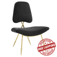 Modway EEI-2809-BLK Ponder Performance Velvet Lounge Chair