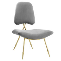 Modway EEI-2809-GRY Ponder Performance Velvet Lounge Chair