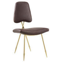 Modway EEI-2812-BRN Ponder Antique Faux Leather Dining Side Chair