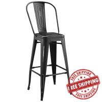 Modway EEI-2815-BLK Promenade Metal Bar Side Stool Black