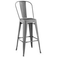 Modway EEI-2815-GME Promenade Metal Bar Side Stool Gunmetal