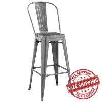 Modway EEI-2815-GME Promenade Metal Bar Side Stool Gunmetal