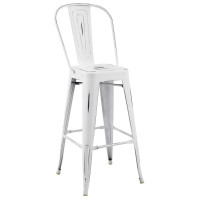 Modway EEI-2815-WHI Promenade Metal Bar Side Stool White