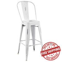 Modway EEI-2815-WHI Promenade Metal Bar Side Stool White