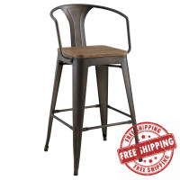 Modway EEI-2818-BRN Promenade Bar Stool Brown